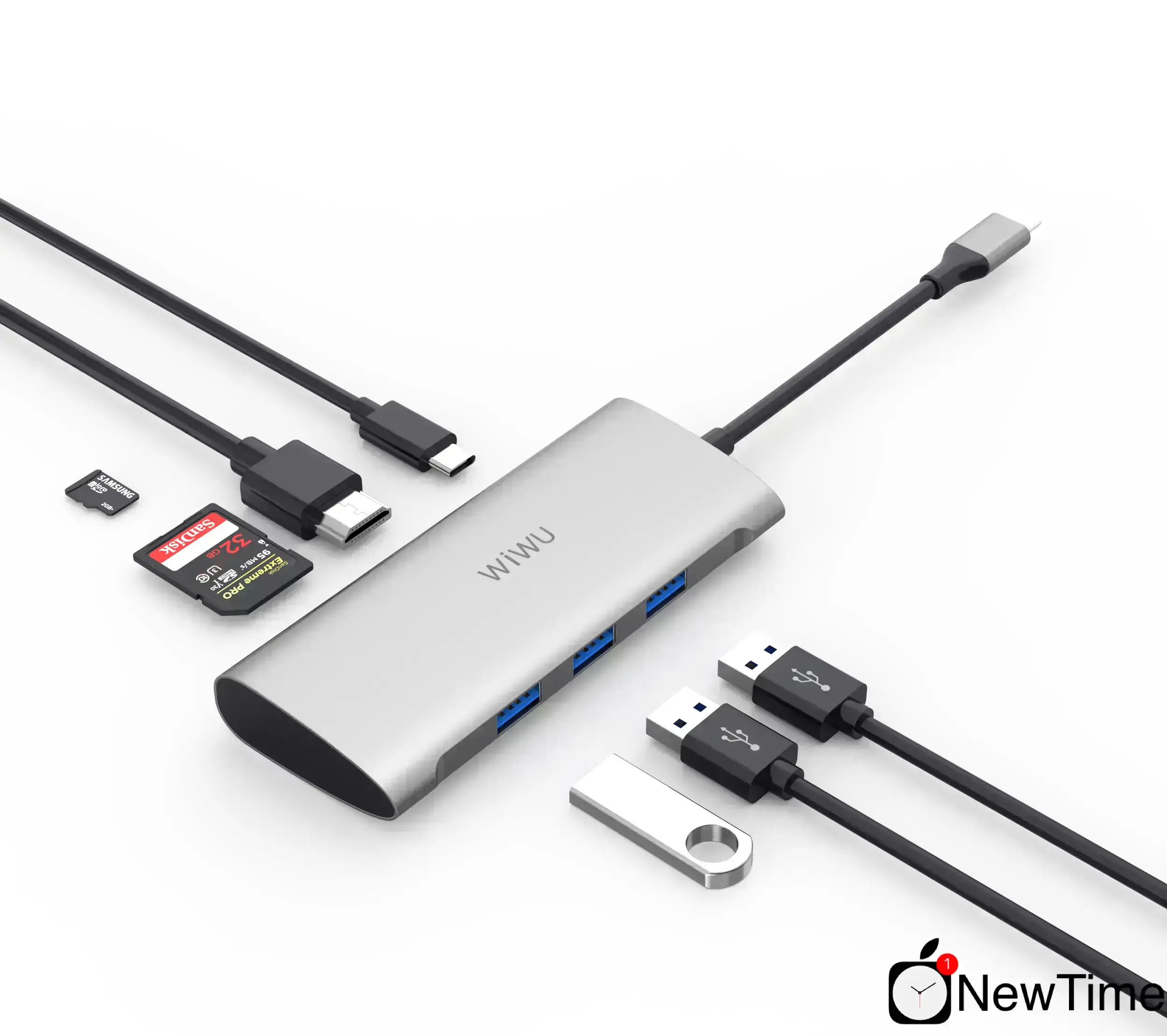 WiWU Alpha A731HP 7 in 1 USB-C Hub Gray